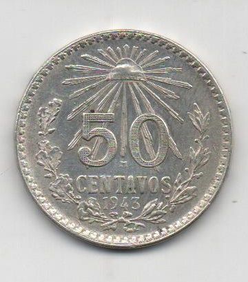 MEXICO DEL AÑO 1943 DE 50 CENTAVOS